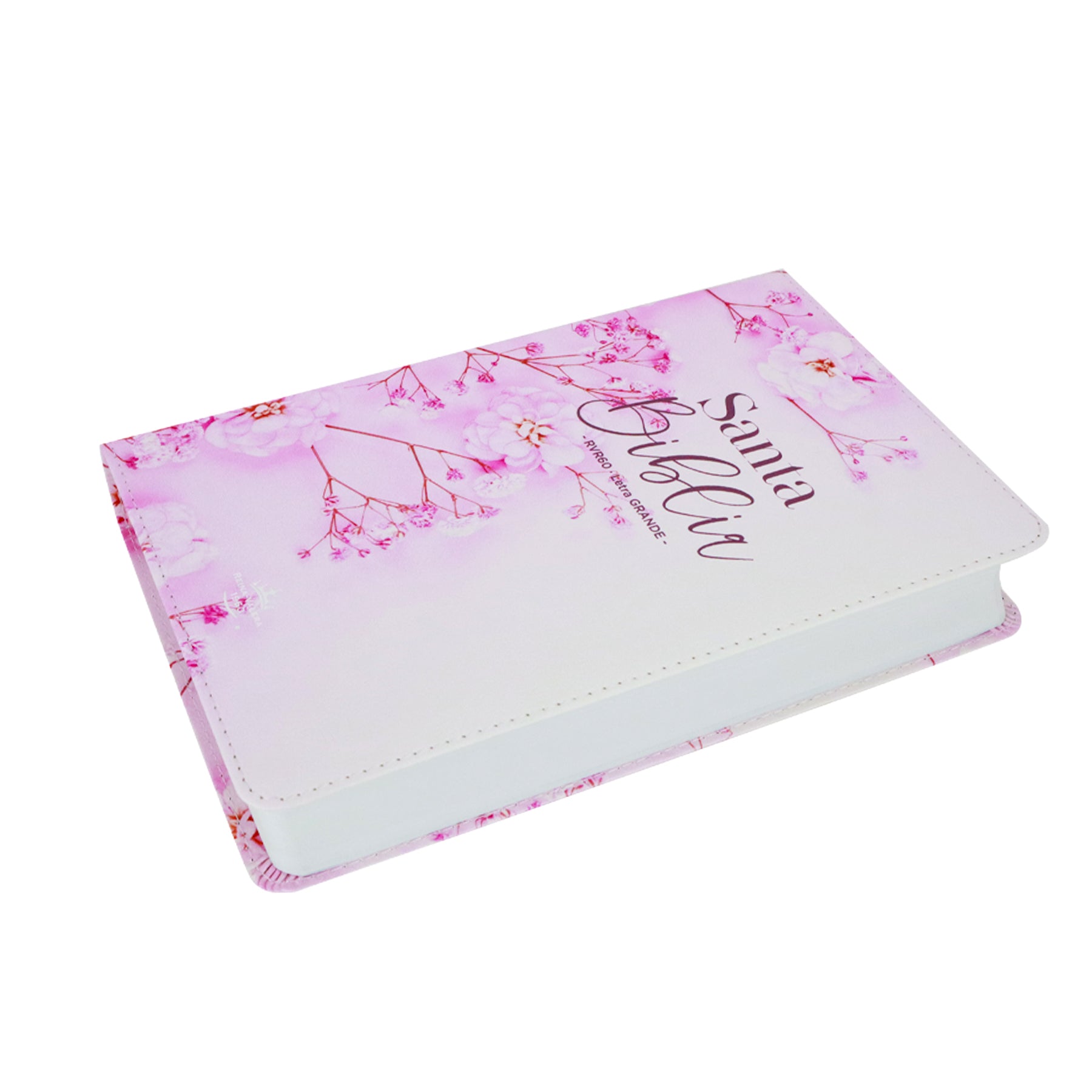 BIBLIA REINA VALERA 1960 LETRA GRANDE IMITACION PIEL FLORES ROSA