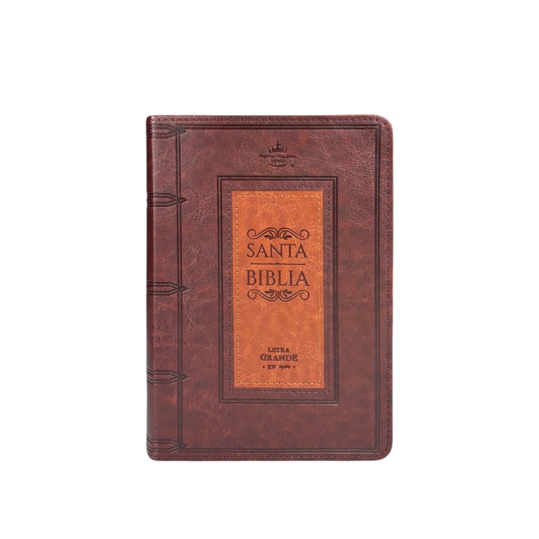 BIBLIA REINA VALERA 1960 LETRA GRANDE COMPACTA IMITACION PIEL/ MARCO CAFE