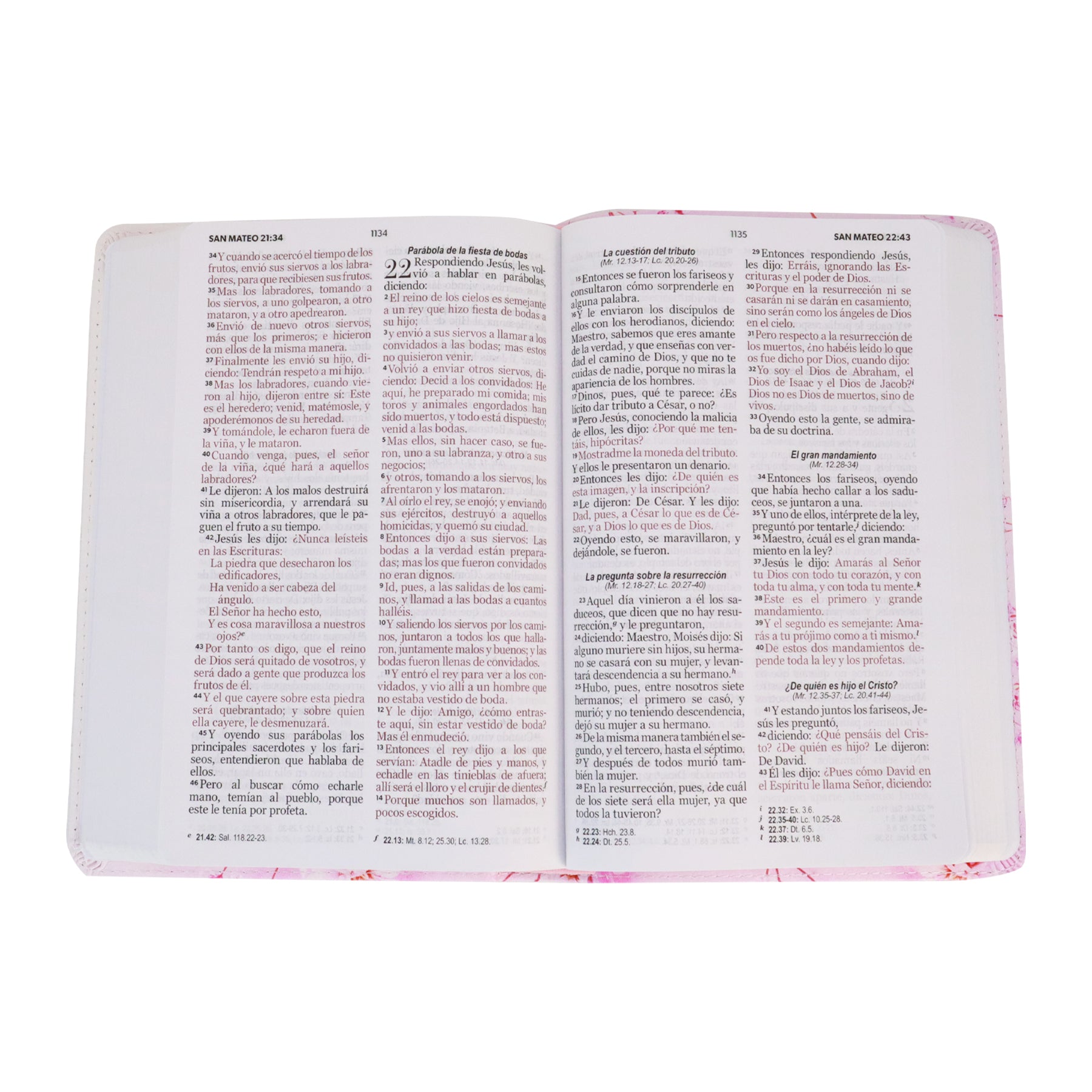 BIBLIA REINA VALERA 1960 LETRA GRANDE IMITACION PIEL FLORES ROSA