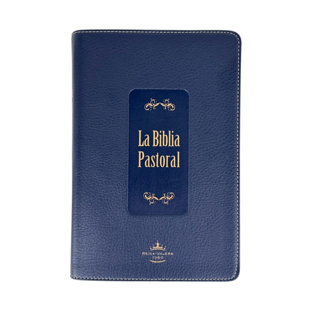 BIBLIA REINA VALERA 1960 PASTORAL IMITACION PIEL AZUL LETRA GRANDE
