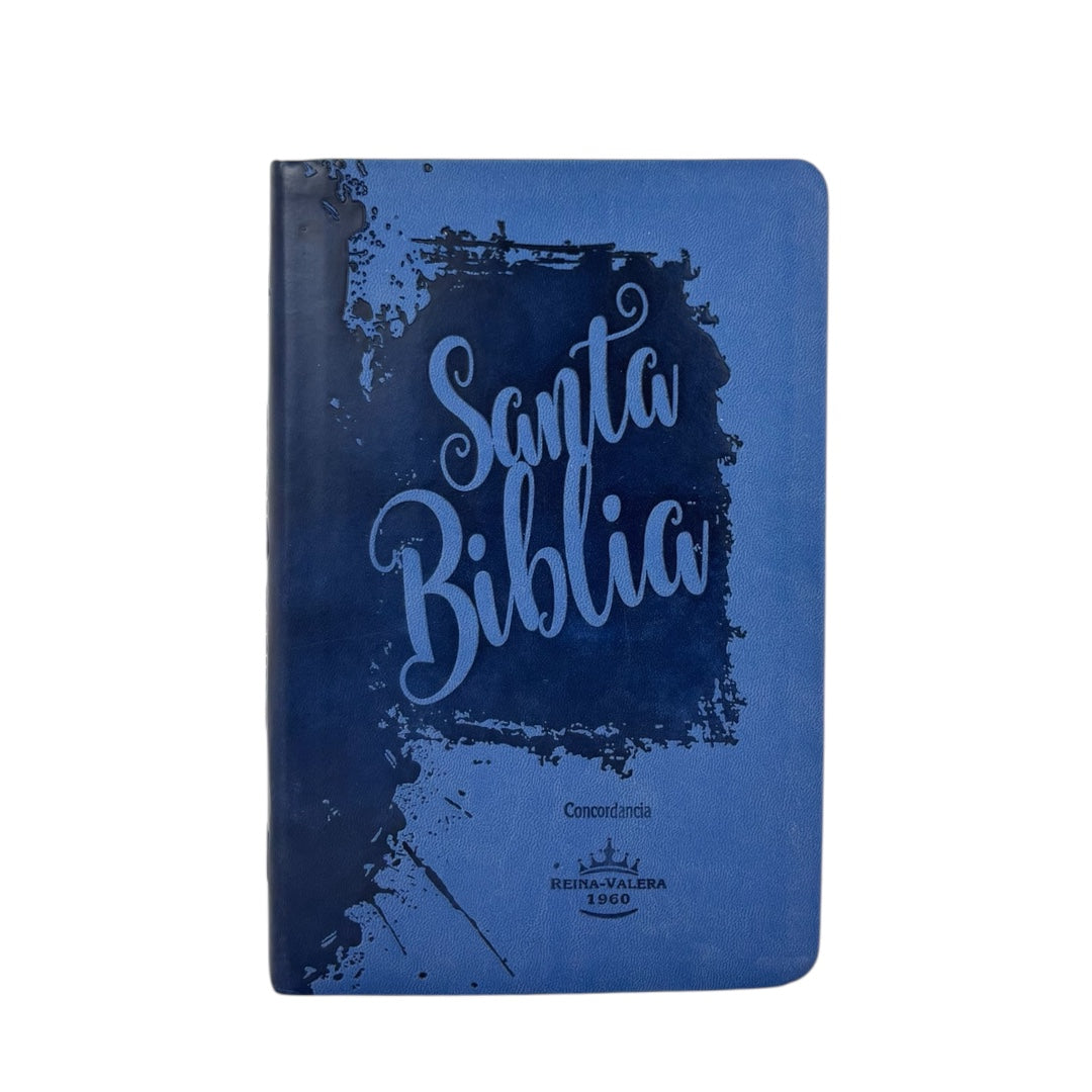 BIBLIA REINA VALERA 1960 LETRA GRANDE IMITACION PIEL AZUL RELIEVE C/INDICE