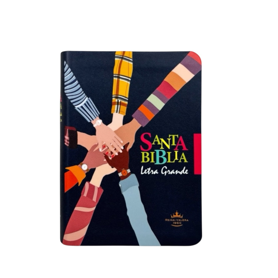 BIBLIA REINA VALERA 1960 COMPACTA IMIT PIEL NEGRA MANOS