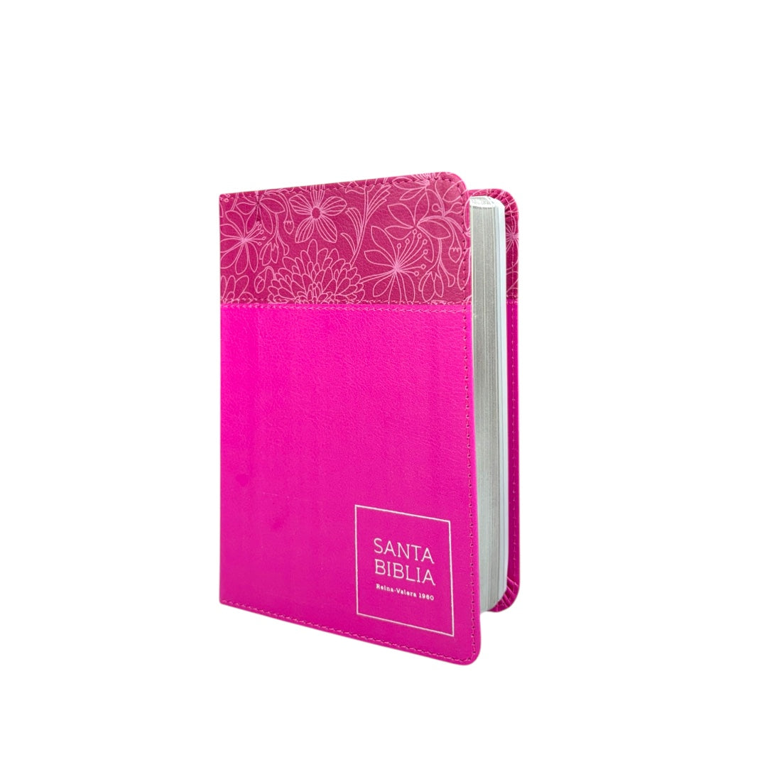 BIBLIA REINA VALERA 1960 COMPACTA LETRA GRANDE IMIT PIEL /FLORES