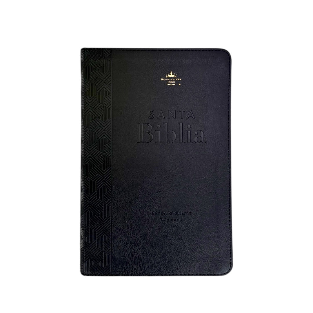 BIBLIA REINA VALERA 1960 LETRA GIGANTE IMITACION PIEL CANTO DORADO COLECCIÓN CORINTO negro
