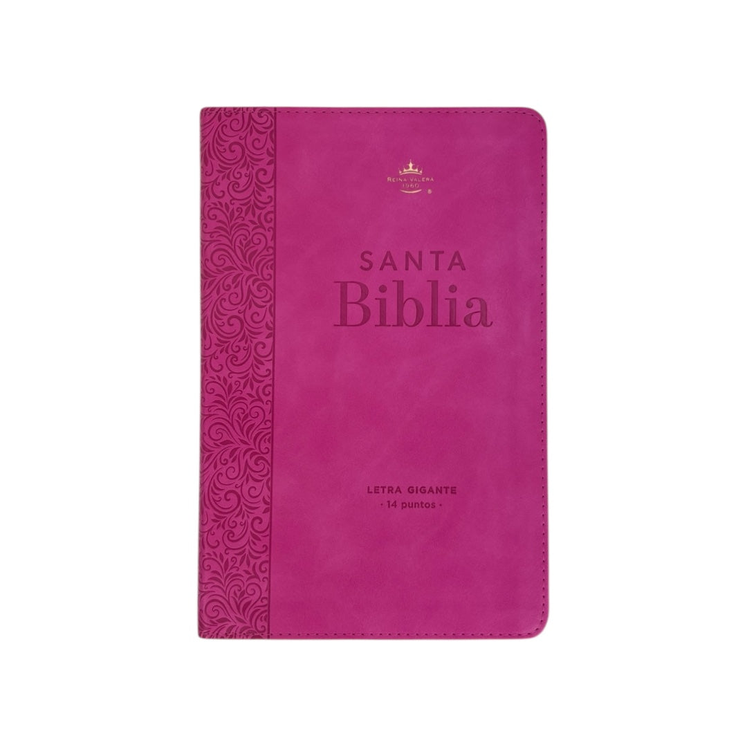 BIBLIA REINA VALERA 1960 LETRA GIGANTE CANTO DORADO IMITACION PIEL /CORINTO ROSA