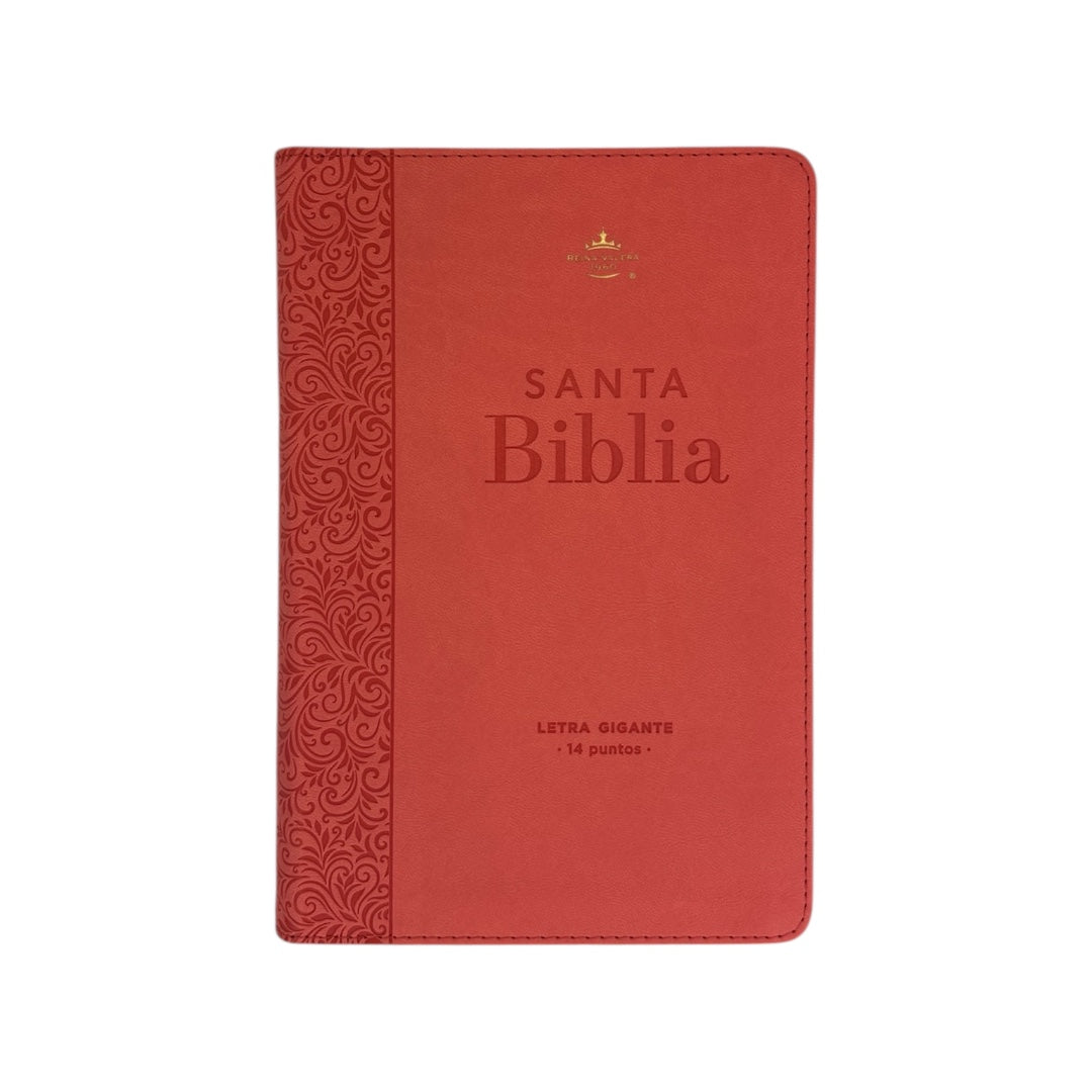 BIBLIA REINA VALERA 1960 LETRA GIGANTE CANTO DORADO IMITACION PIEL /CORINTO CORAL