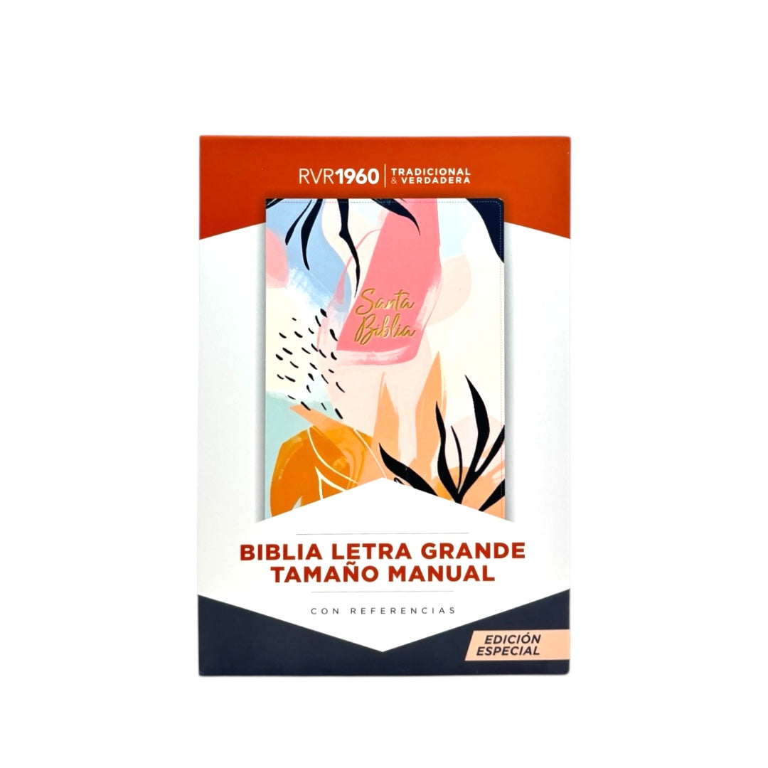 BIBLIA REINA VALERA 1960 LETRA GRANDE MANUAL SIMIL PIEL MULTICOLORES PARAISO