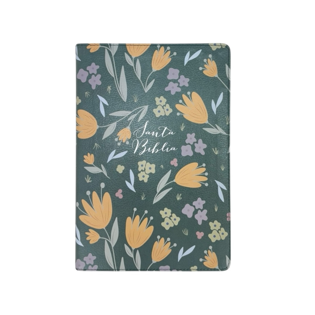 BIBLIA REINA VALERA 1960 LETRA GRANDE MANUAL VERDE FLORAL EDICIÓN ESPECIAL