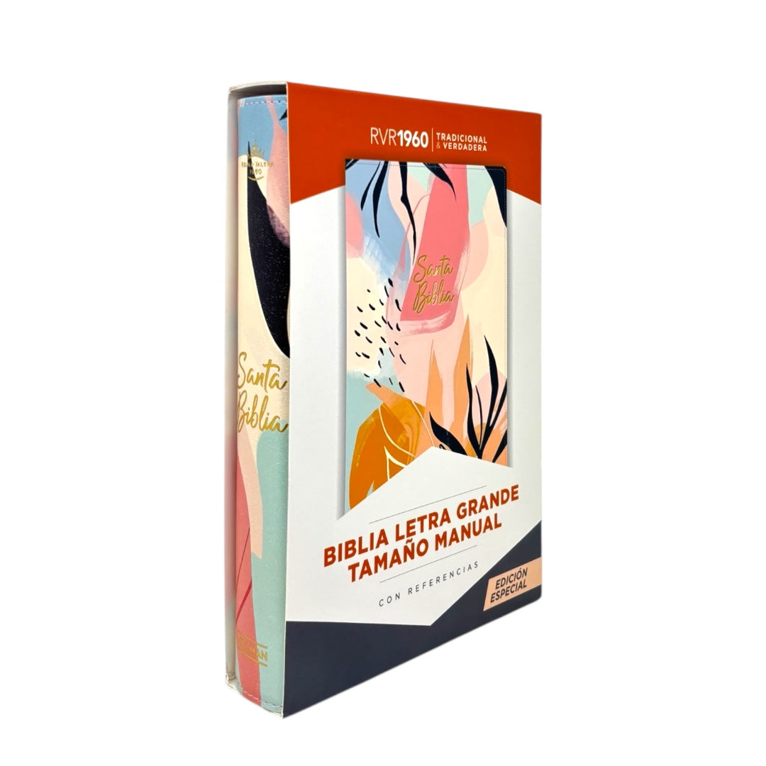 BIBLIA REINA VALERA 1960 LETRA GRANDE MANUAL SIMIL PIEL MULTICOLORES PARAISO