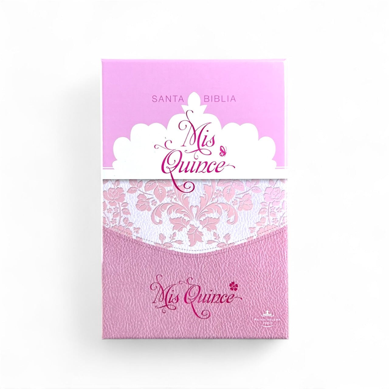 BIBLIA REINA VALERA 1960 MIS QUINCE ROSA FLOREADO SENTIPIEL