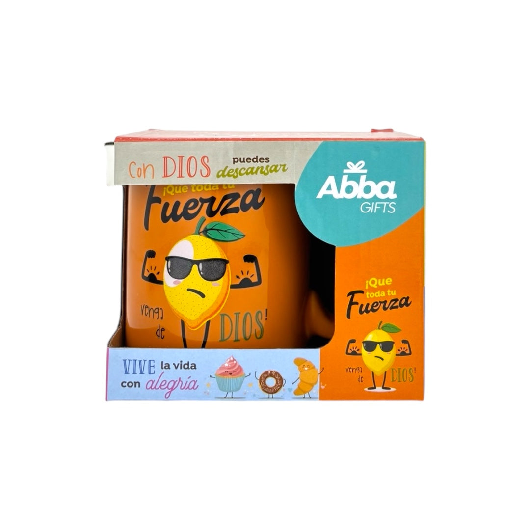 TAZA COLECCIÓN COMPARTE 12 OZ (8 MODELOS) NARANJA