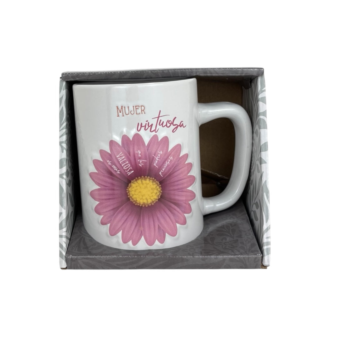 TAZA GRANDE 16 OZ COLECCIÓN PROMINENCIA CON RELIEVE (6 MODELOS) MUJER VIRTUOSA