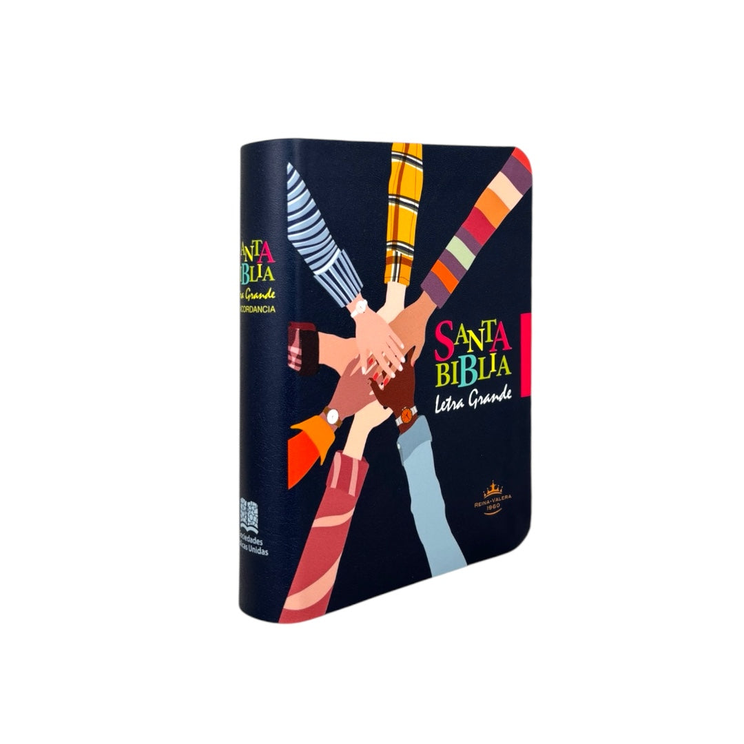 BIBLIA REINA VALERA 1960 COMPACTA IMIT PIEL NEGRA MANOS
