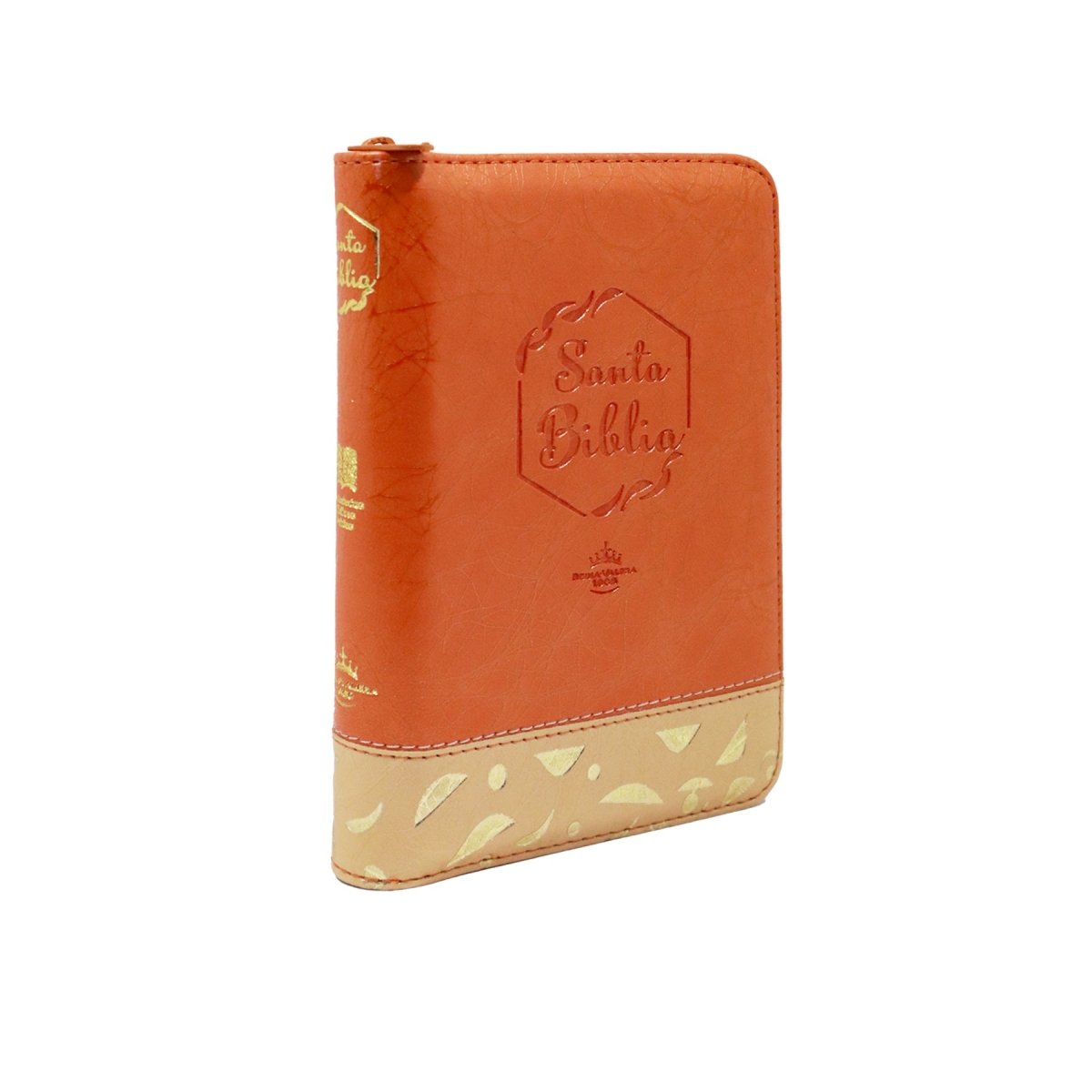 BIBLIA REINA VALERA 1960 COMPACTA NARANJA BEIGE C/CIERRE