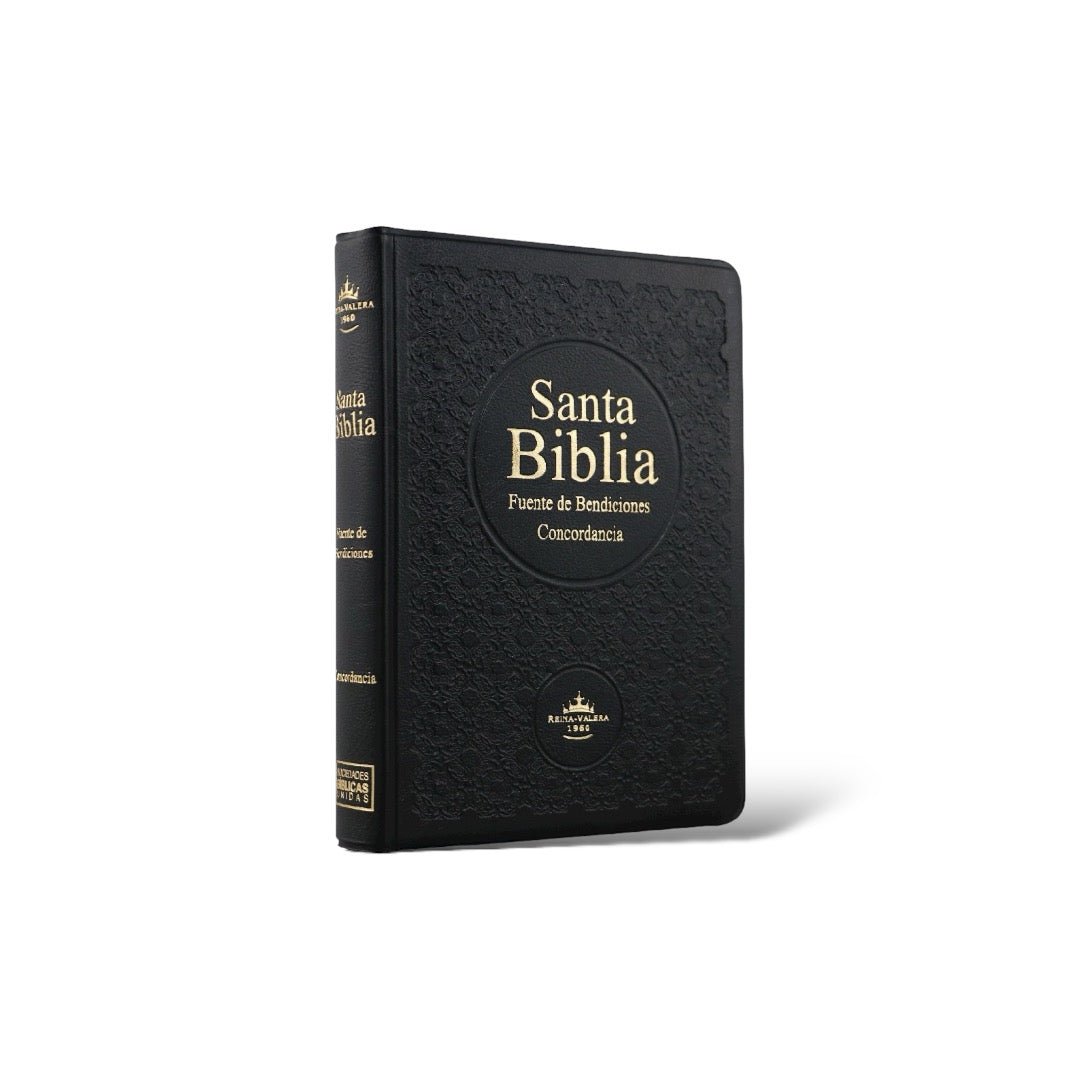 BIBLIA REINA VALERA 1960 FUENTE DE BENDICIONES CANTO PINTADO NEGRO
