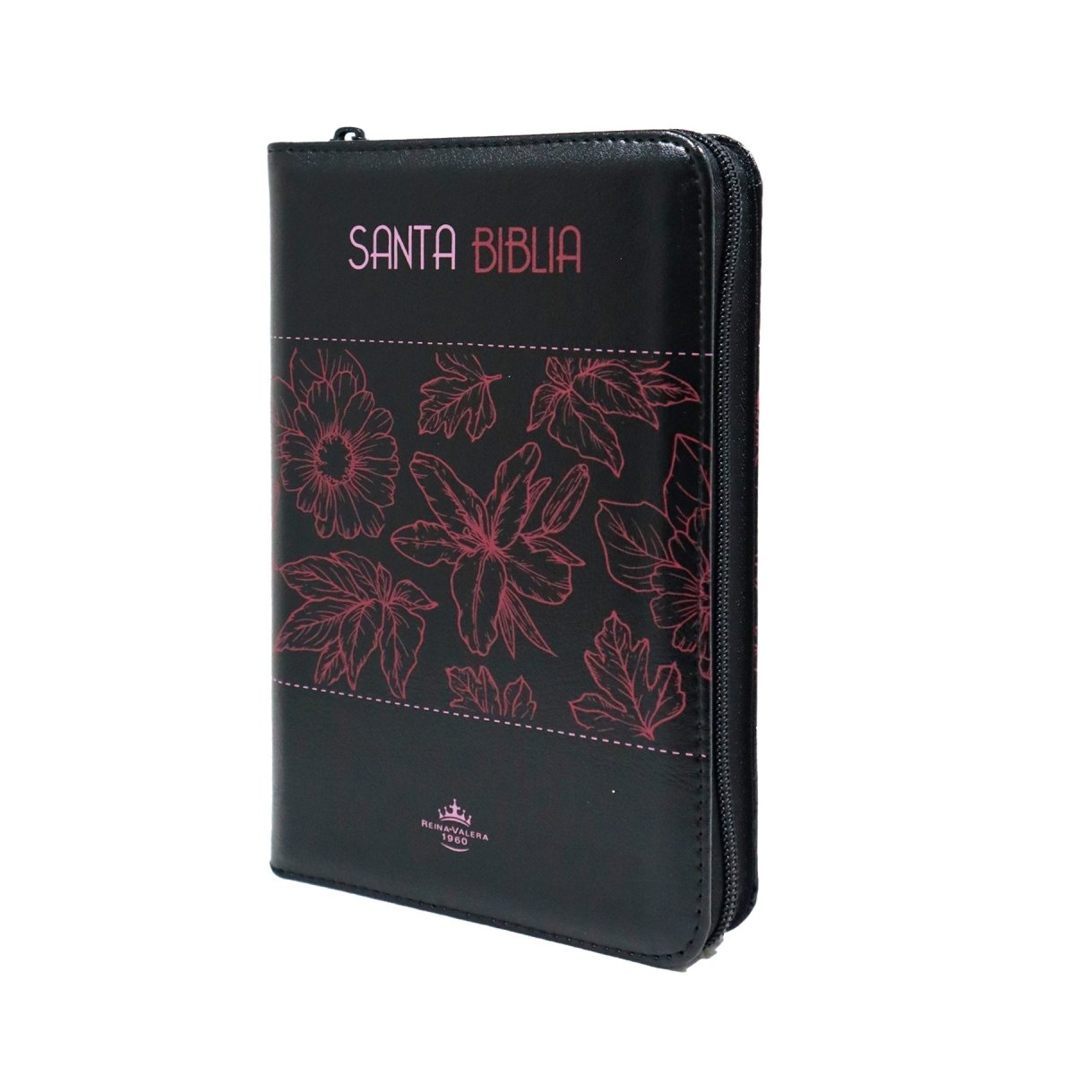 BIBLIA REINA VALERA 1960 LETRA GRANDE NEGRO FLORES CANTO FUCSIA