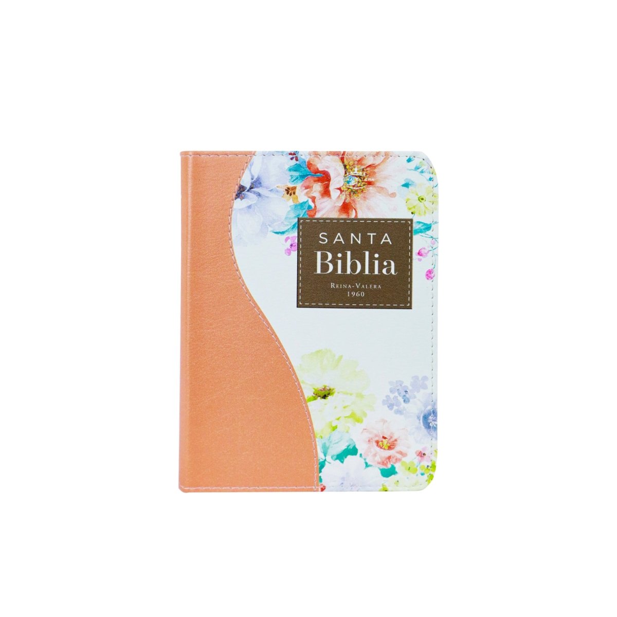 BIBLIA REINA VALERA 1960 TAMAÑO BOLSILLO CANTO FLORAL CORAL