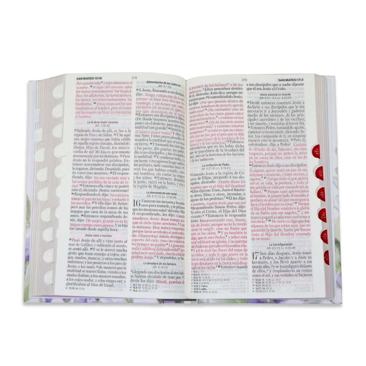 BIBLIA RVR1960 MANUAL LETRA GRANDE TAPA DURA FLORES/TELA INDICE