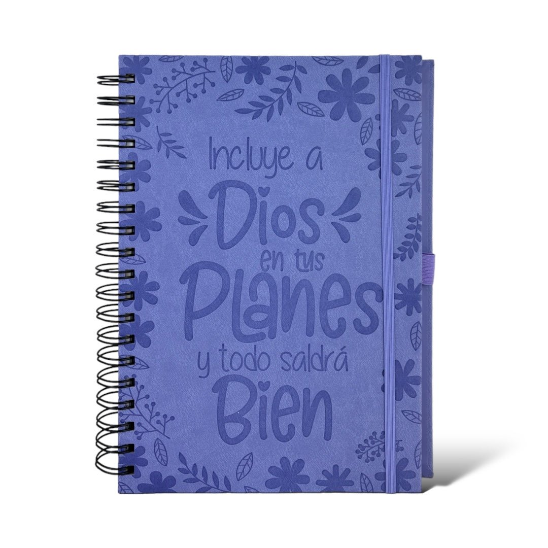 LIBRETA CON VERSÍCULOS Y DISEÑOS/ LILA