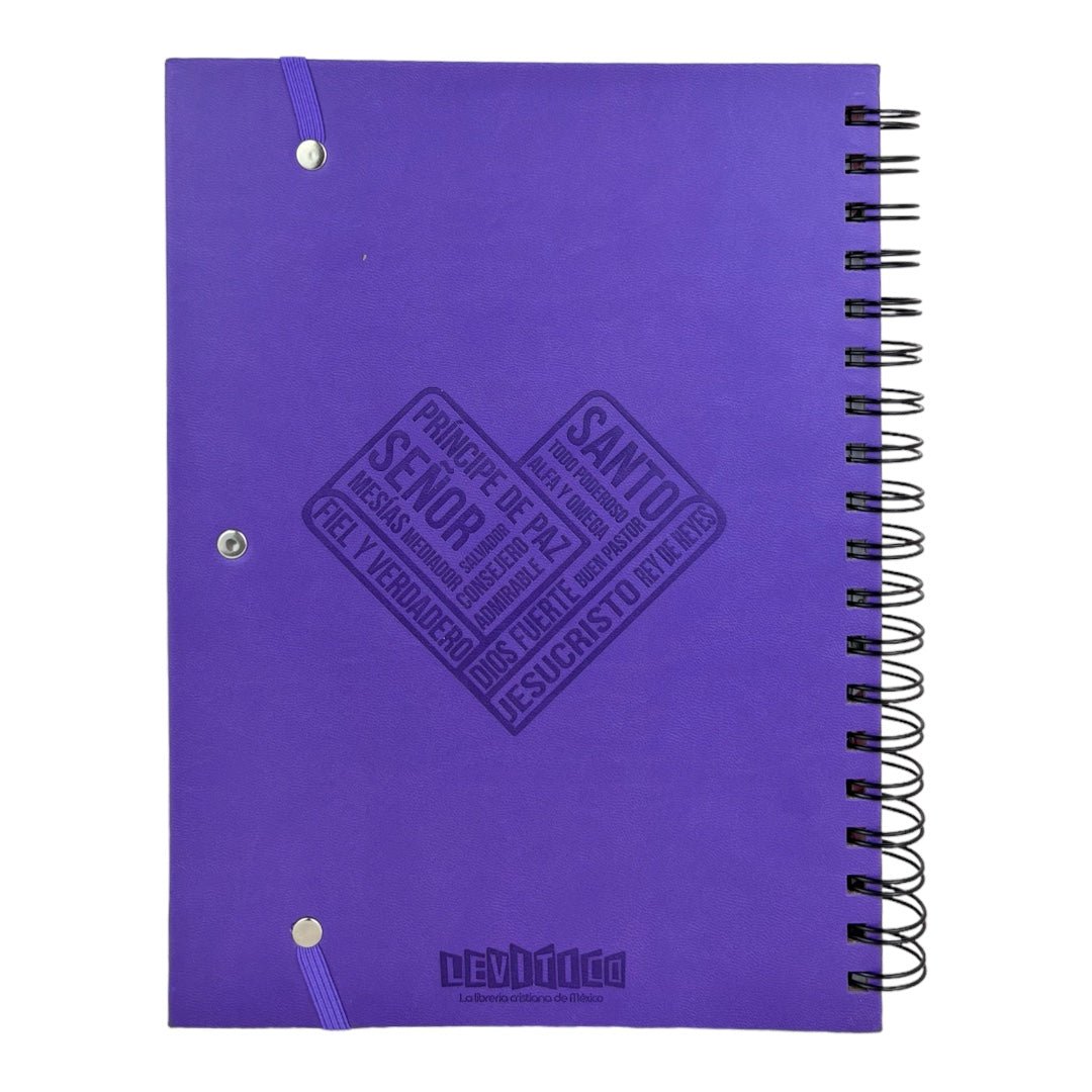 LIBRETA CON VERSÍCULOS Y DISEÑOS/ MORADO