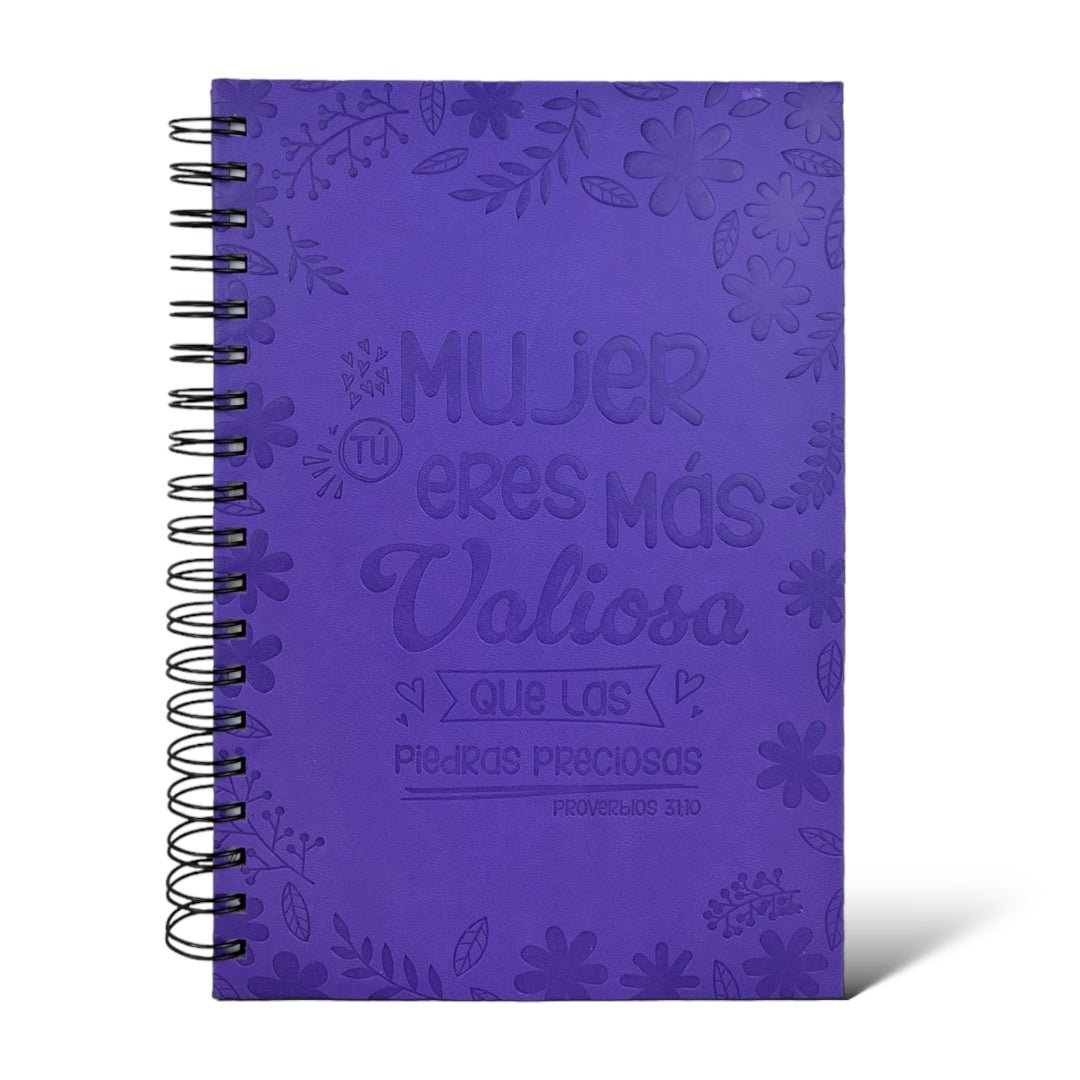 LIBRETA CON VERSÍCULOS Y DISEÑOS/ MORADO