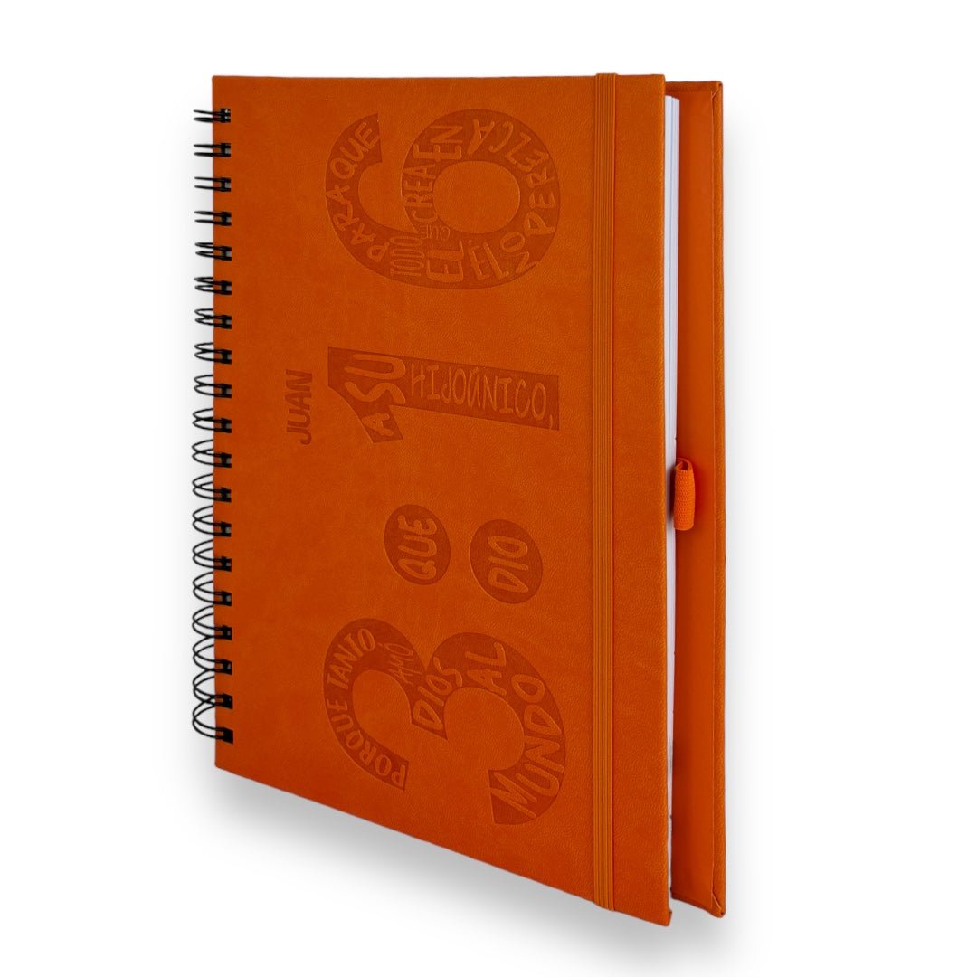 LIBRETA CON VERSÍCULOS Y DISEÑOS/ NARANJA