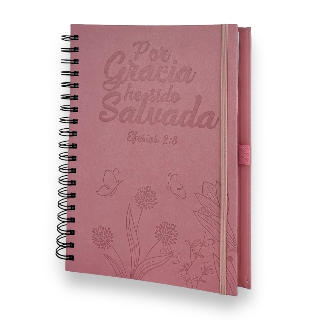 LIBRETA CON VERSÍCULOS Y DISEÑOS/ ROSA CLARO