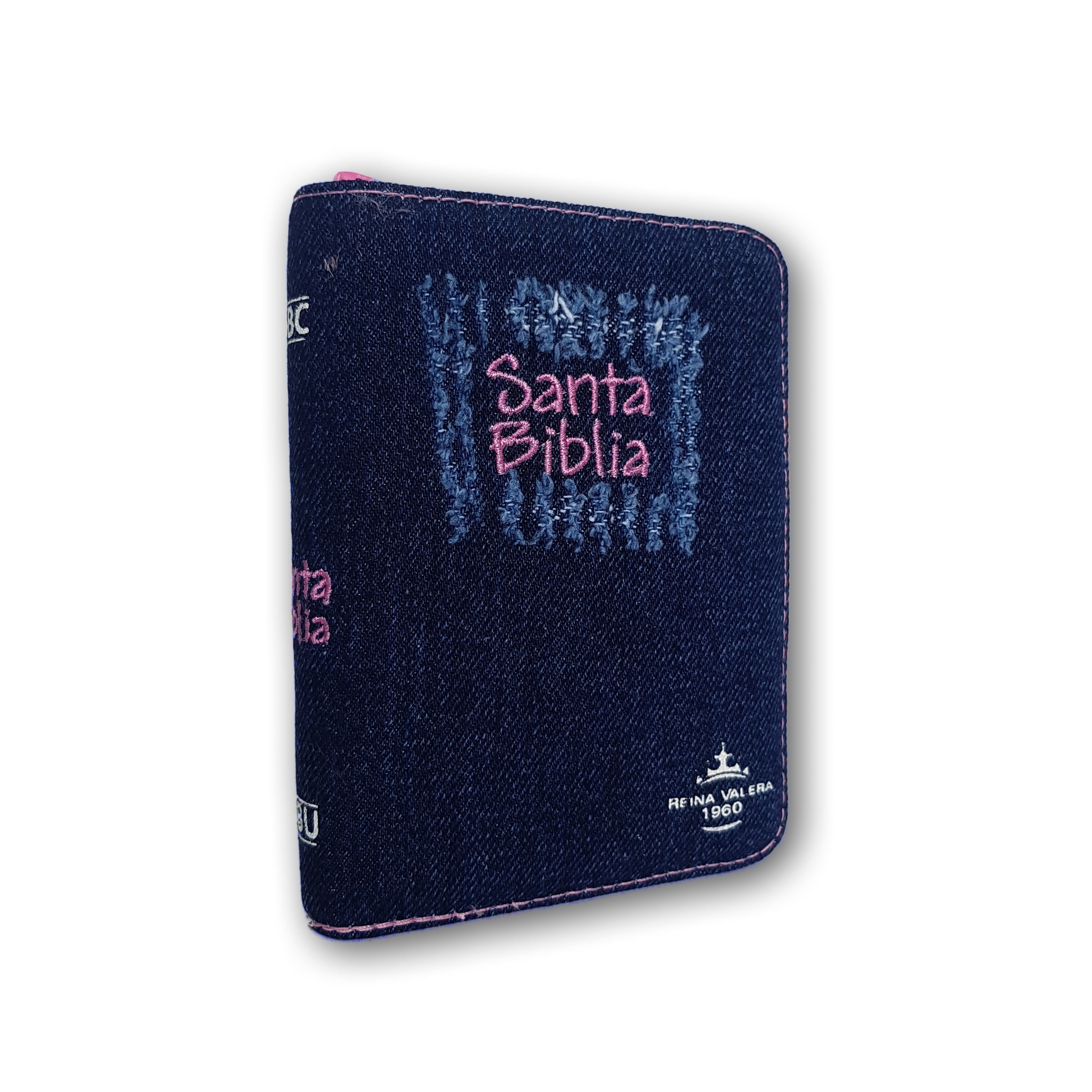 Santa Biblia Jean Bordado c/indice/cierre rosa