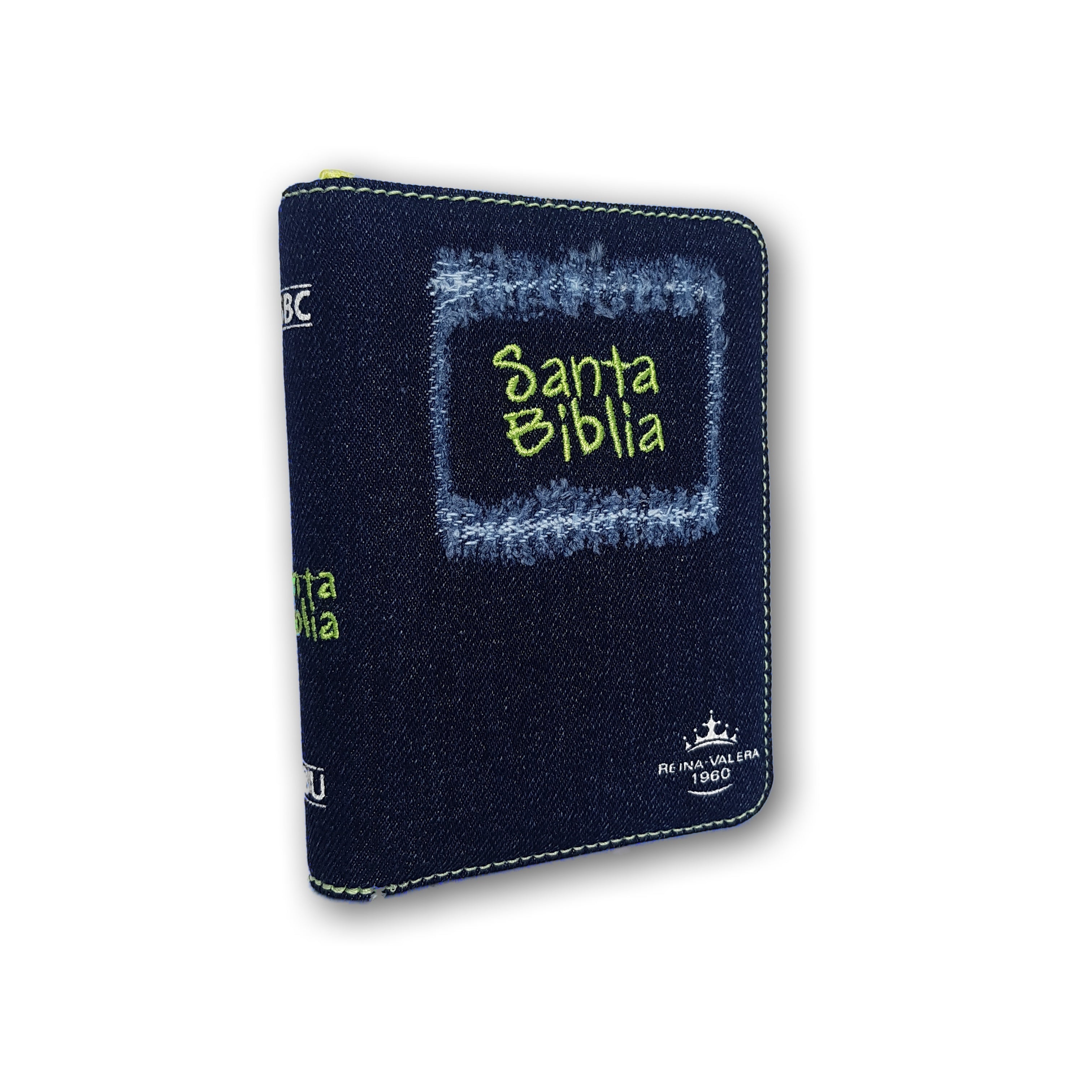 Santa Biblia Jean Bordado c/indice/cierre verde