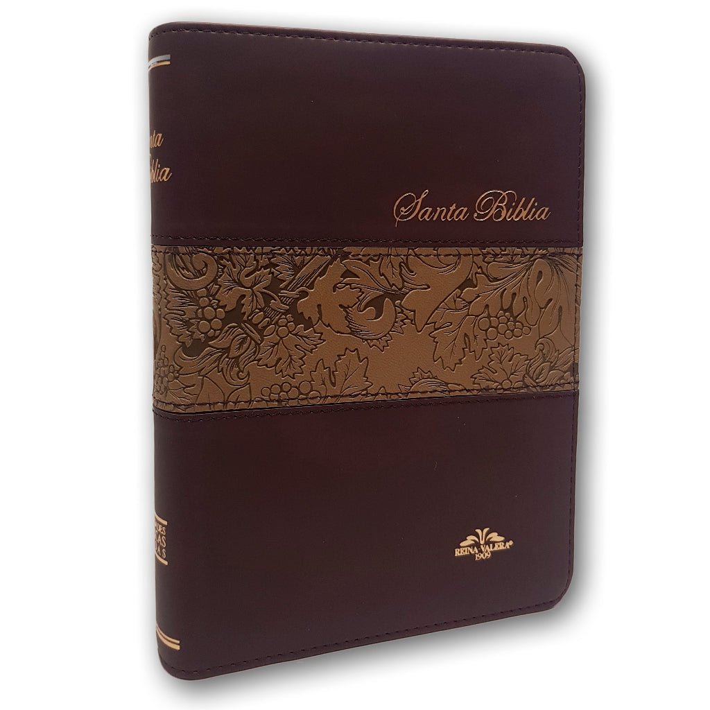 Biblia Antigua Versión 1909 Imit. Piel Negro c/indice Cafe