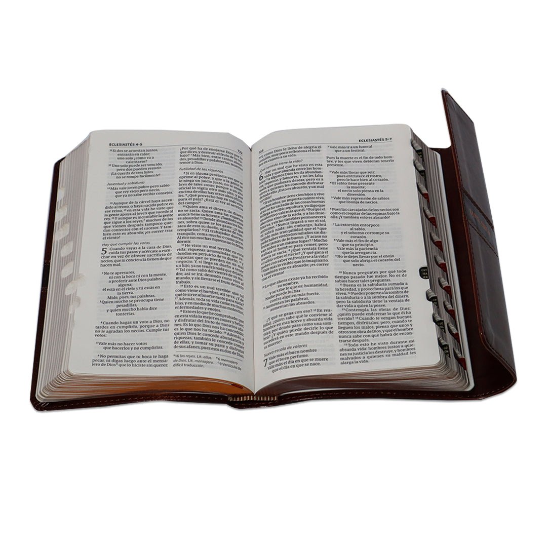 BIBLIA NVI COMPACTA LETRA GRANDE MARRON SIMIL PIEL C/ INDICE SOLAPA IMAN