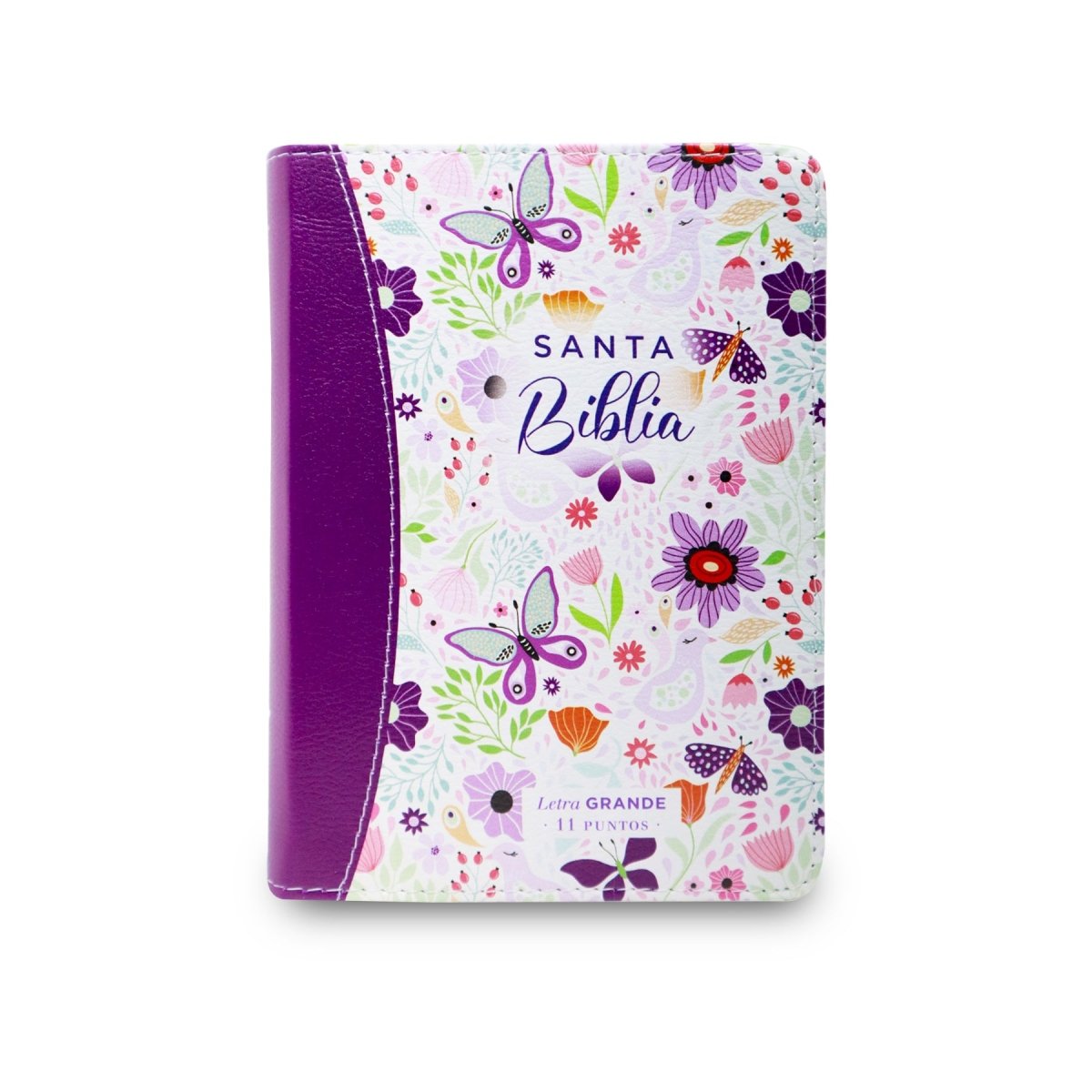 BIBLIA REINA VALERA 1960 LETRA GRANDE COMPACTA/ CANTO PINTADO PRIMAVERAL LILA OSCURO