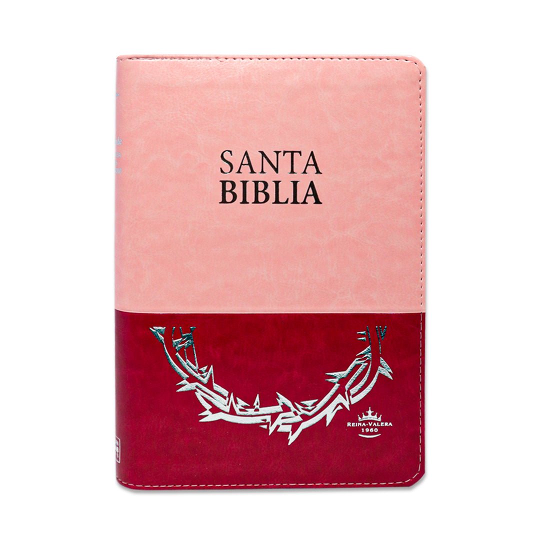 BIBLIA REINA VALERA 1960 LETRA GRANDE PALABRAS DE JESUS EN ROJO C/CIERRE INDICE ROSA FUCSIA