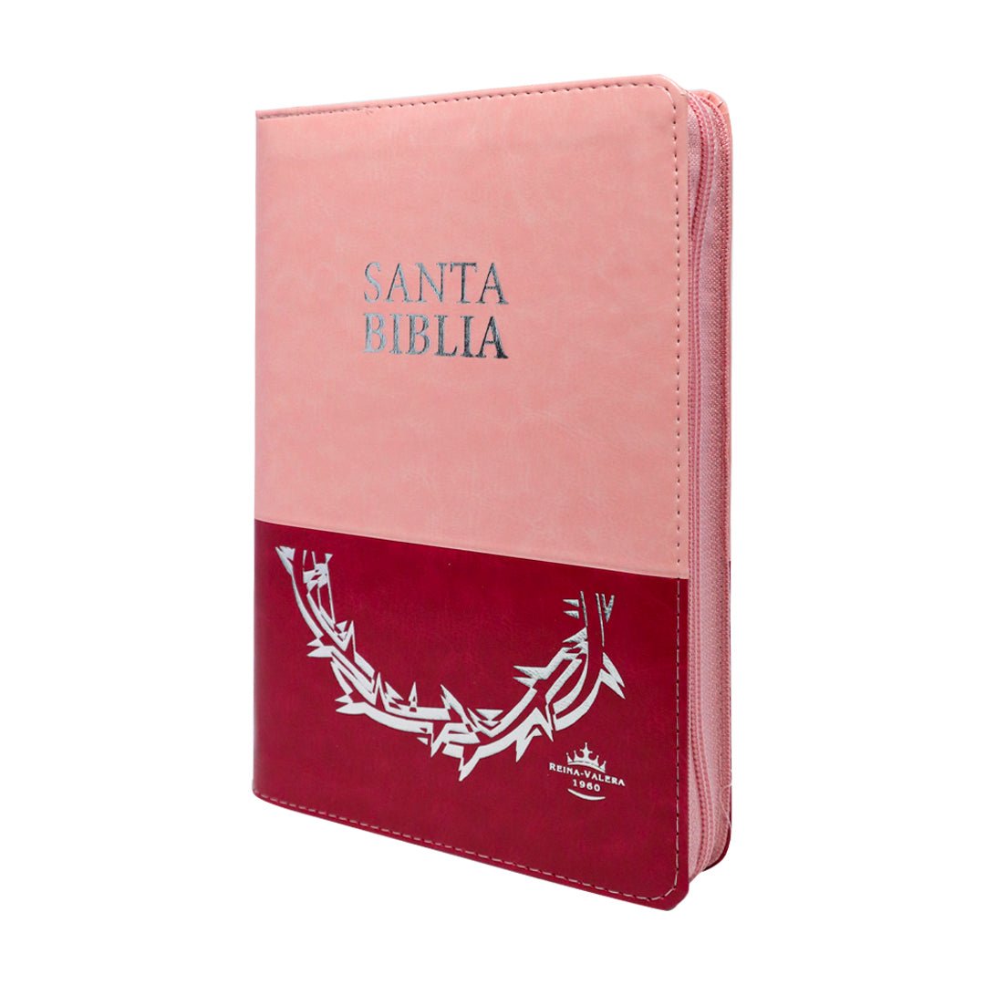 BIBLIA REINA VALERA 1960 LETRA GRANDE PALABRAS DE JESUS EN ROJO C/CIERRE INDICE ROSA FUCSIA