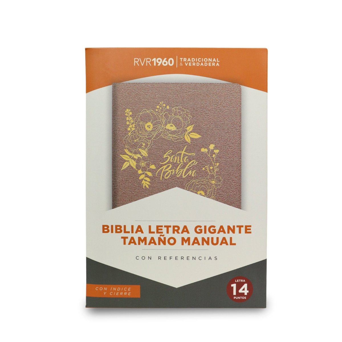 BIBLIA REINA VALERA 1960 SIMIL PIEL GIGANTE MANUAL/ CIERRE INDICE (3 COLORES) ROSA PERLA