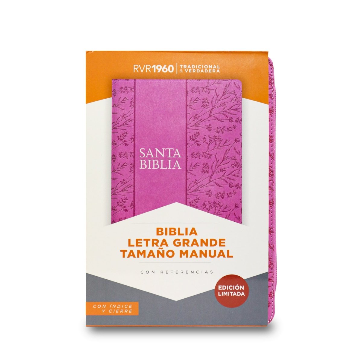 BIBLIA REINA VALERA 1960 TAMAÑO MANUAL LETRA GRANDE EDICIÓN LIMITADA (2TONOS) FUCSIA