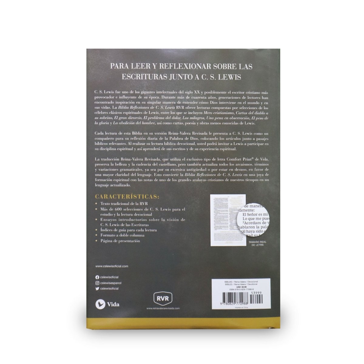 BIBLIA REINA VALERA REFLEXIONES DE C.S LEWIS TAPA DURA