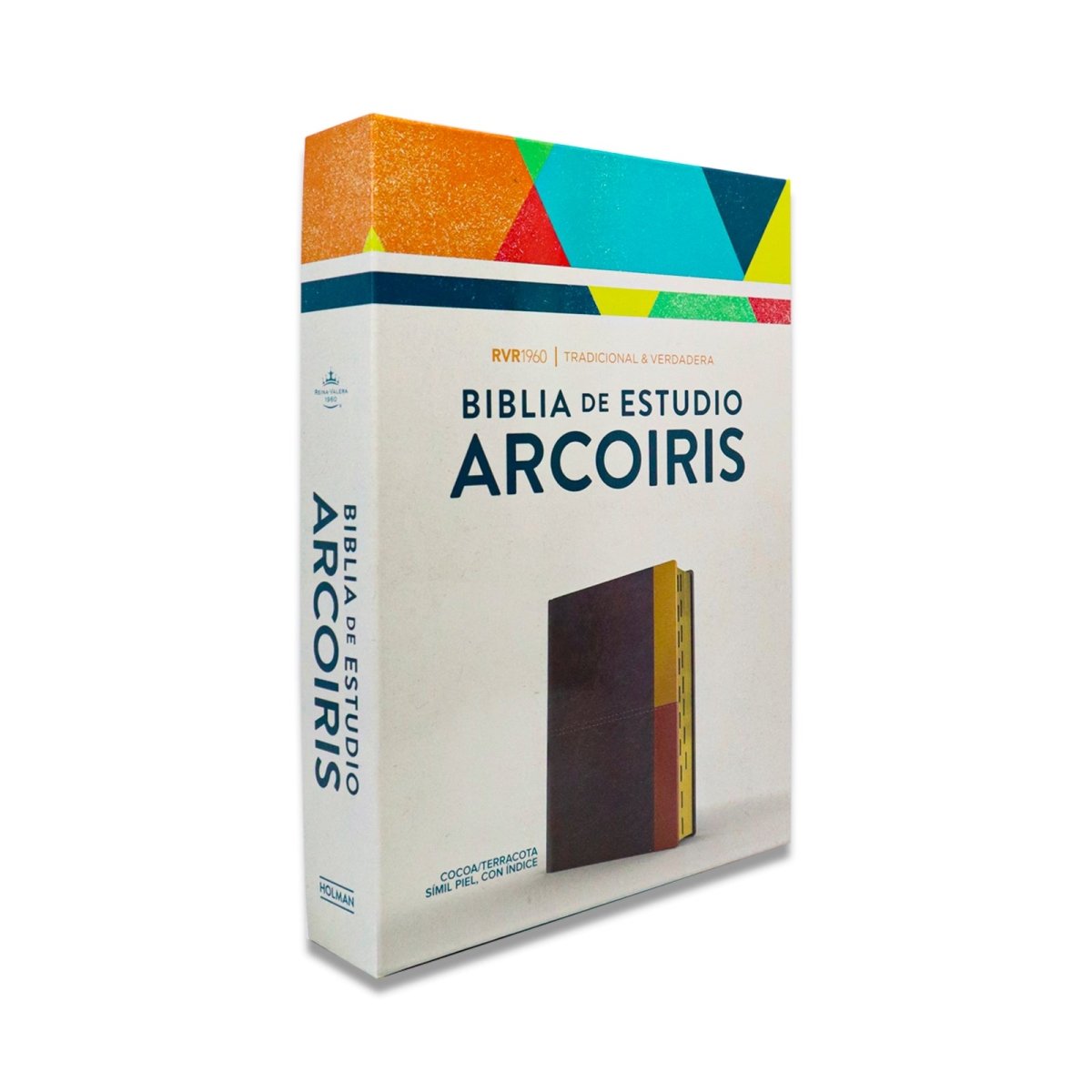 BIBLIA RVR1960 DE ESTUDIO ARCOIRIS SIMIL PIEL TERRACOTA C/ INDICE