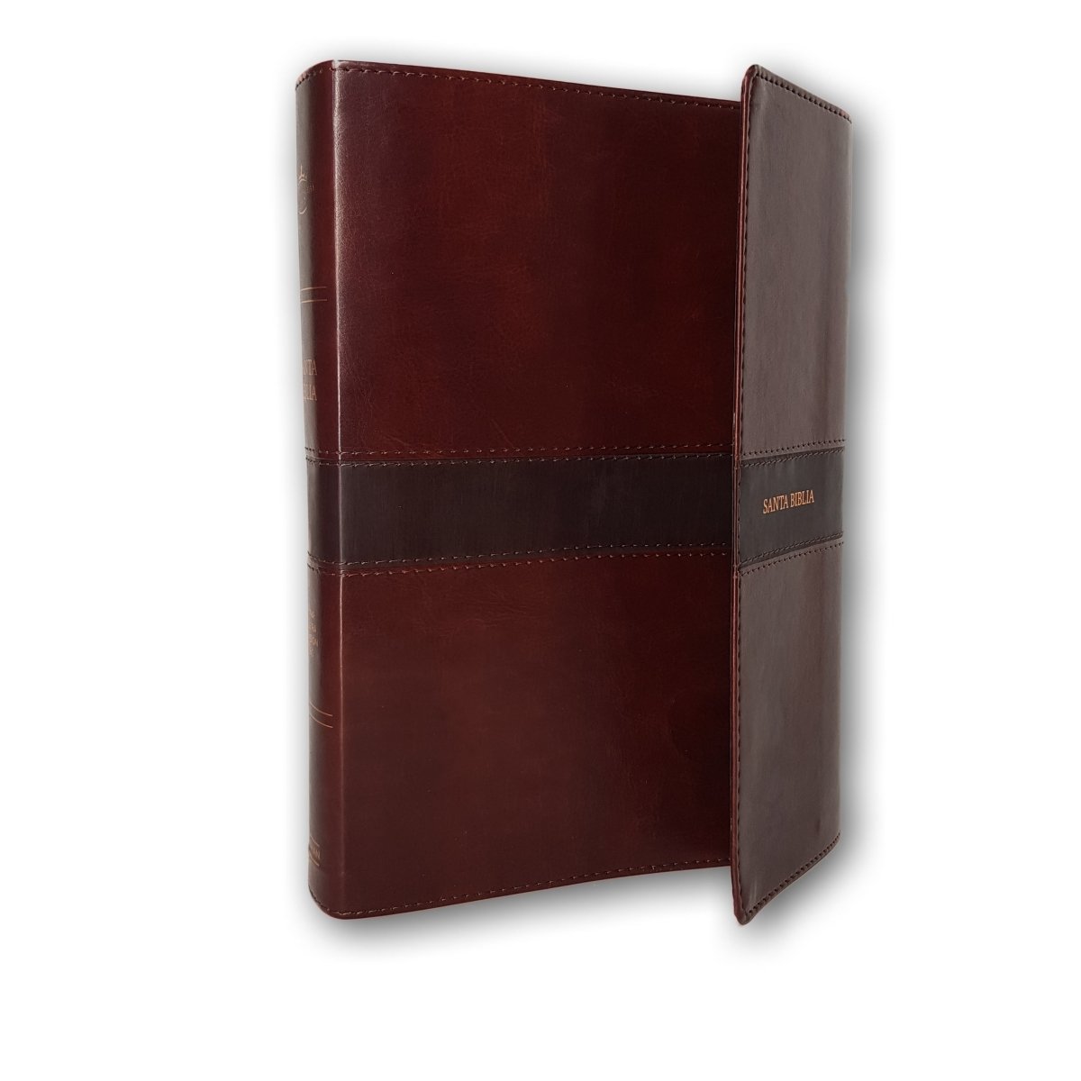 Biblia RVR1960 Letra Gigante Holman Marrón simil piel con solapa