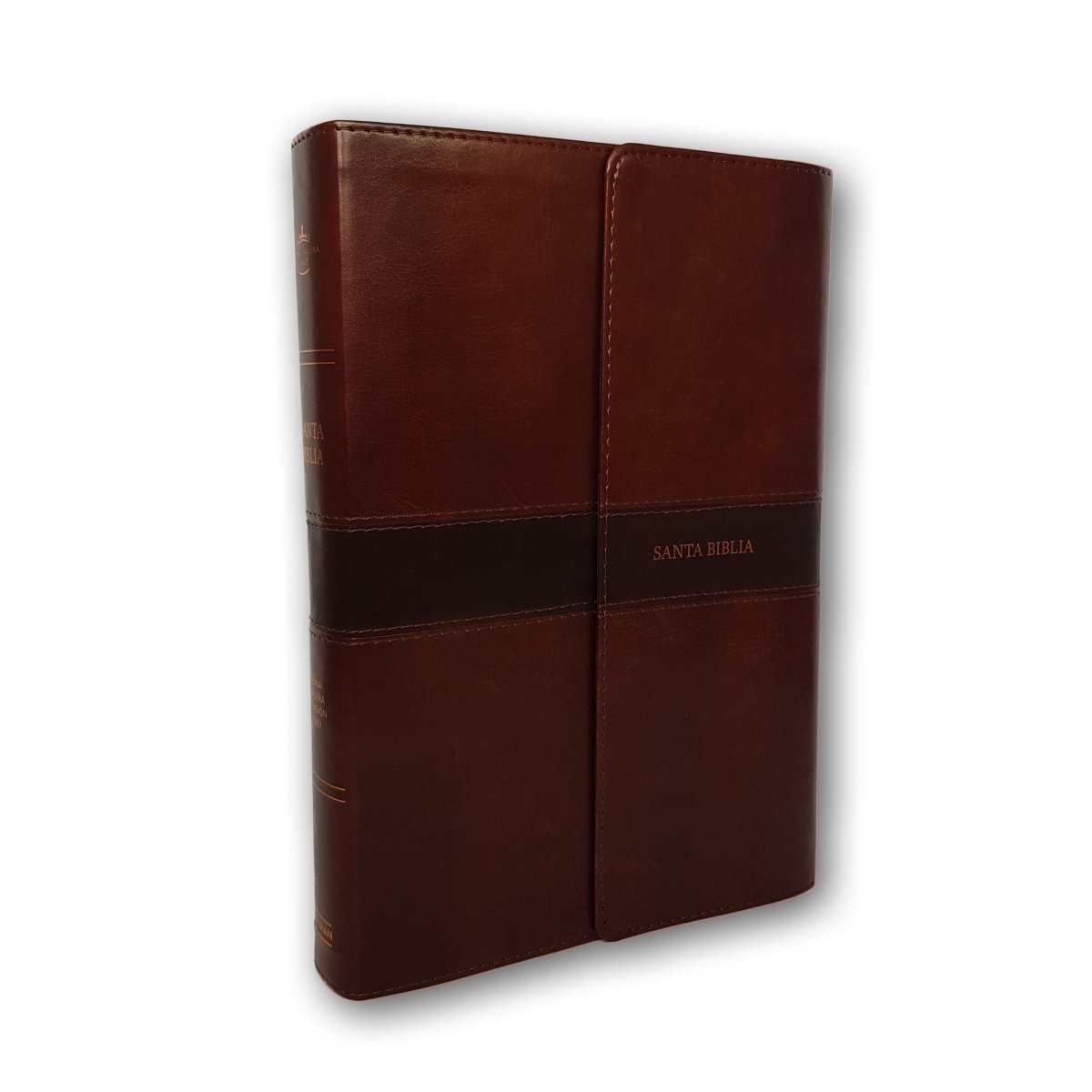 Biblia RVR1960 Letra Gigante Holman Marrón simil piel con solapa
