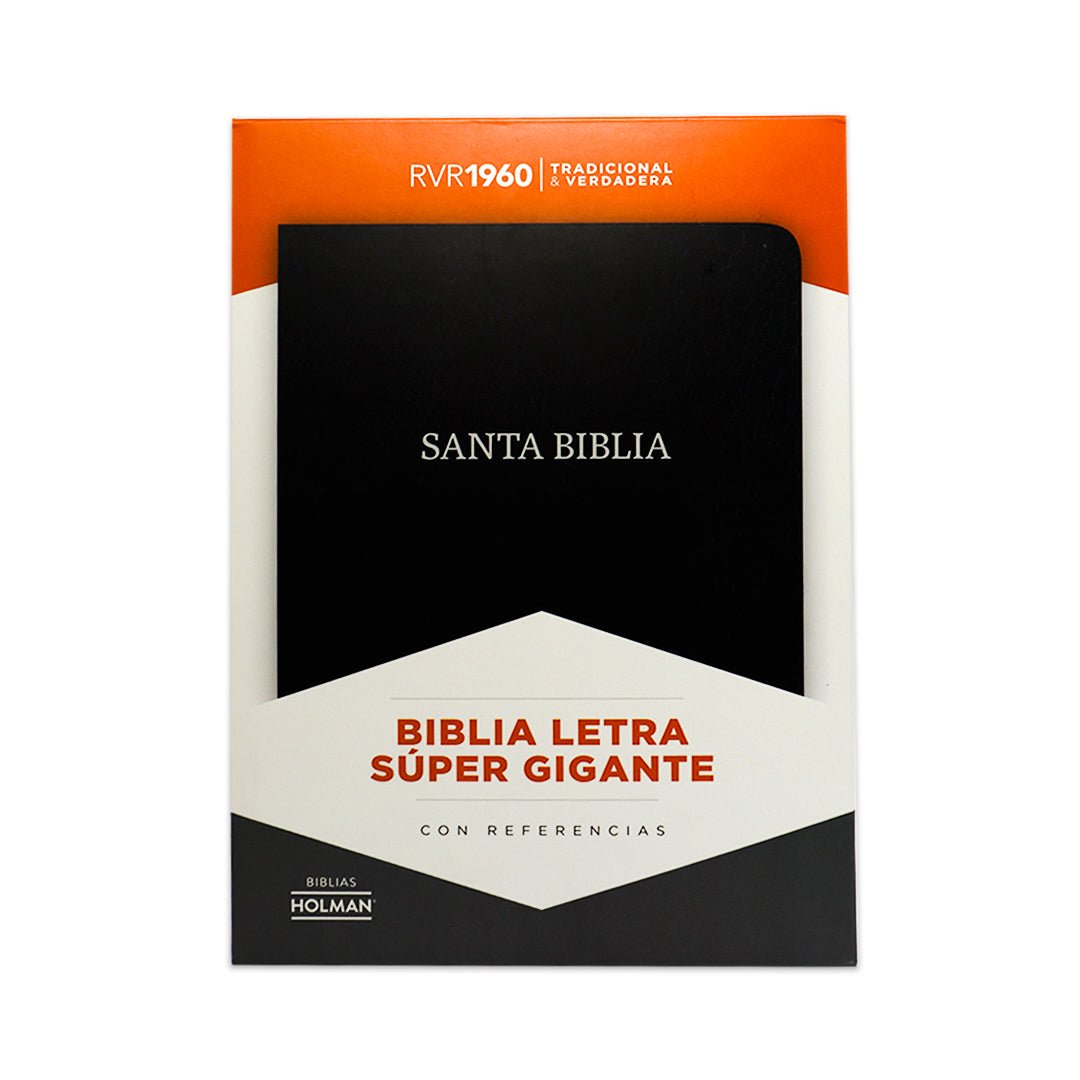 BIBLIA RVR1960 LETRA SUPERGIGANTE NEGRO PIEL FABRICADA C/INDICE