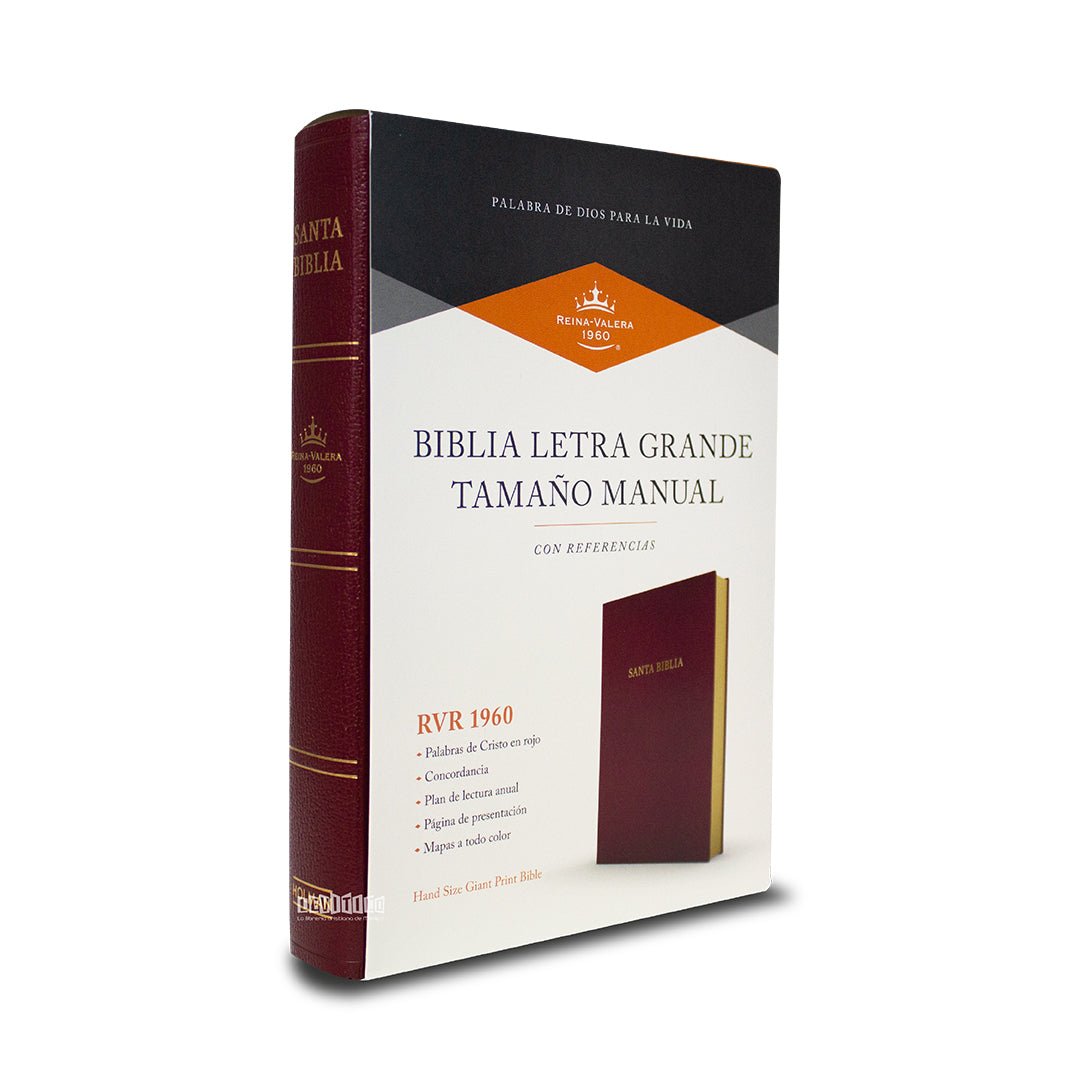 Biblia RVR60 Tamaño manual letra grande imitación piel Vino