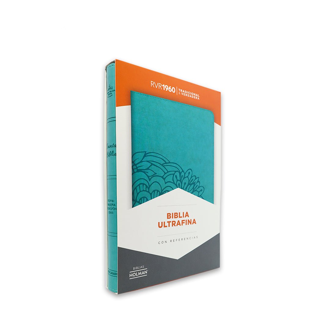 Biblia RVR60 Ultrafina con referencias Aqua (Símil piel)