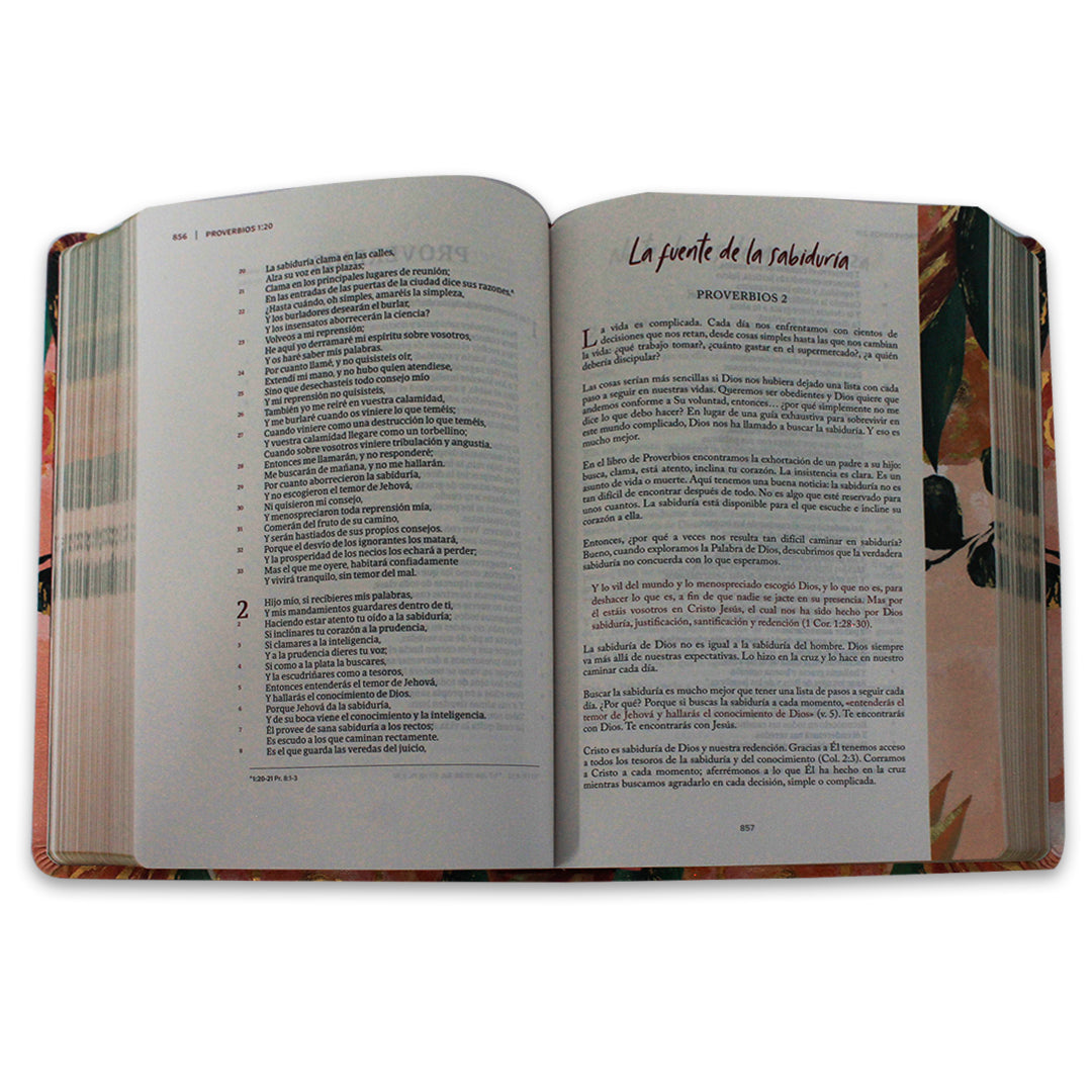 Biblia Centrada en Cristo, floral símil piel RVR1960