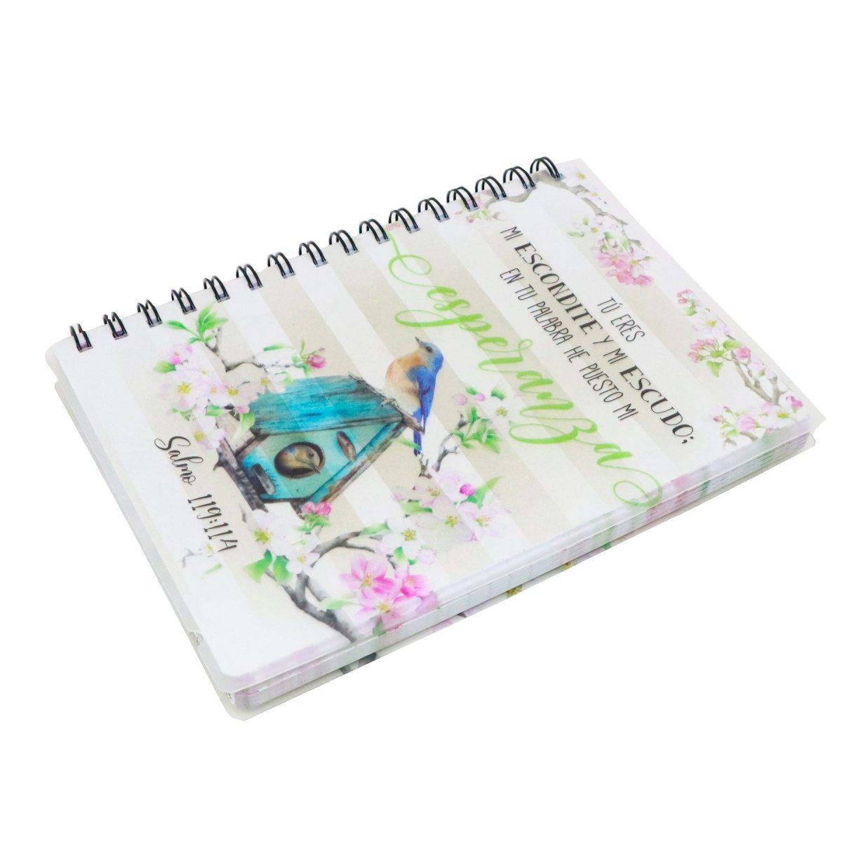 LIBRETA CON VERSÍCULOS Y DISEÑOS AL INTERIOR COLECCIÓN PRIMAVERA SALMO 119:114