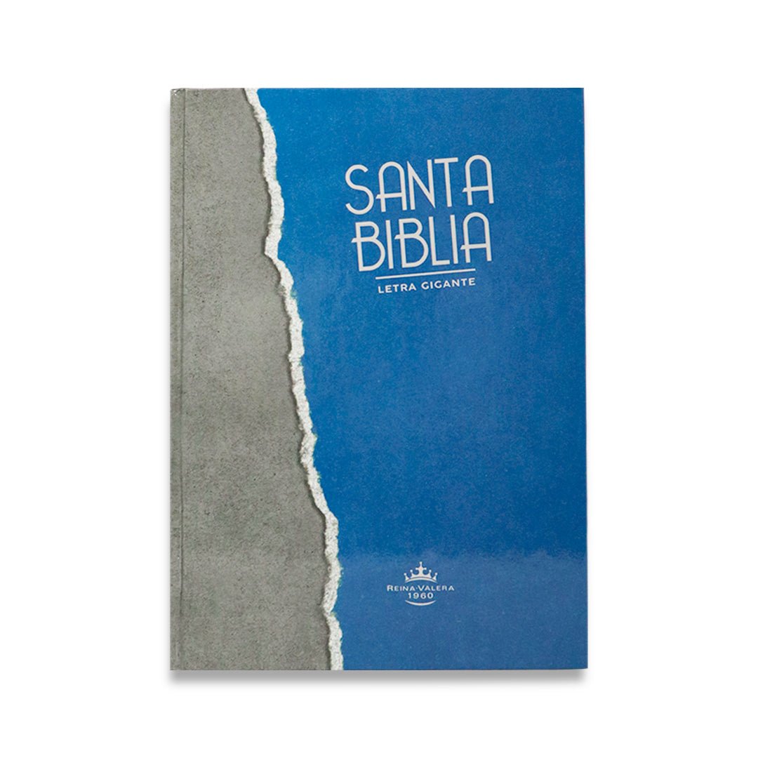 SANTA BIBLIA REINA VALERA 1960 LETRA GIGANTE TAPA DURA /AZUL GRIS