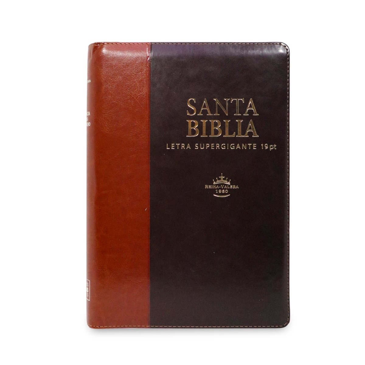 SANTA BIBLIA REINA VALERA 1960 SUPERGIGANTE 19 PT/DUOTONO INDICE CAFE MARRON