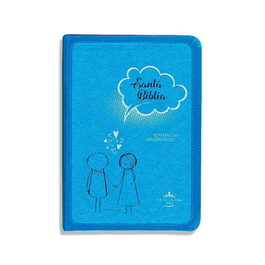 SANTA BIBLIA RV1960 CON REFERENCIAS PAREJA AZUL