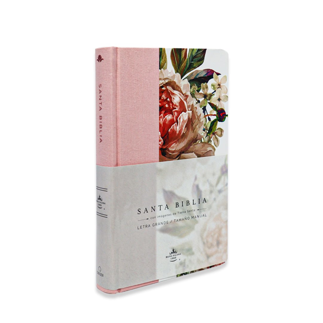 SANTA BIBLIA RV1960 LETRA GRANDE TAPA DURA/ TELA ROSA CON FLORES
