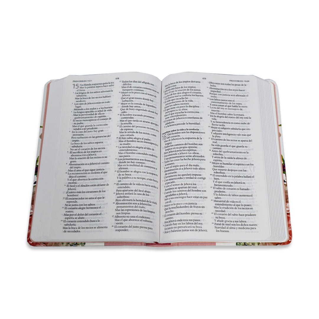SANTA BIBLIA RV1960 LETRA GRANDE TAPA DURA/ TELA ROSA CON FLORES